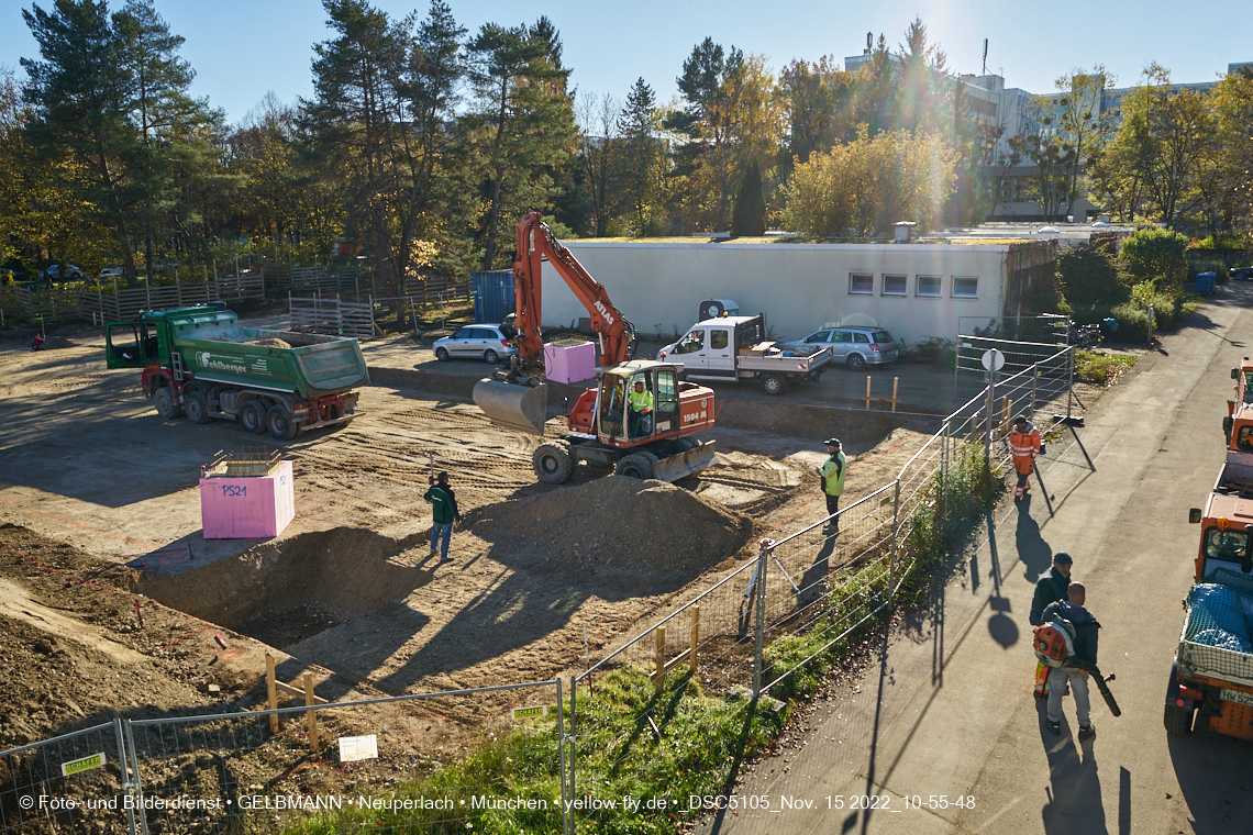 15.11.2022 - Baustelle an der Quiddestraße Haus für Kinder in Neuperlach